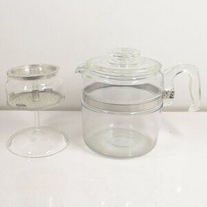 Vtg Pyrex Flameware 7756-B Glass Percolator Coffee Pot 6-Cup Made in USA Complet